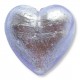 1 Murano Glass Silver Foiled Alexandrite 20mm Heart 1 Murano Glass Silver Foiled Alexandrite 20mm Heart