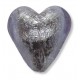 1 Murano Glass Silver Foiled Alexandrite 20mm Heart 