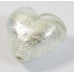 1 Murano Glass Crystal Silver Foiled 30mm Heart 