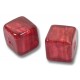 1 Murano Glass Rubino Gold Foiled 10mm Cube Bead