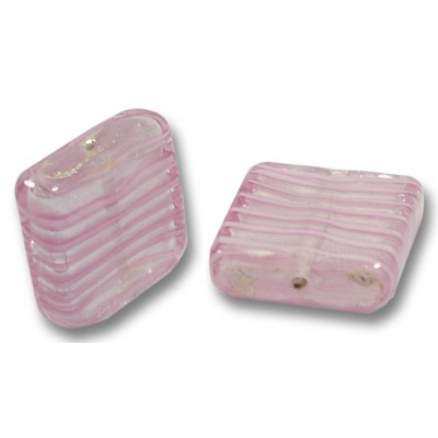 1 Murano Glass Silver Foiled with Pink Spiral 20mm Spangle Bead 1 Murano Glass Silver Foiled with Pink Spiral 20mm Spangle Bead