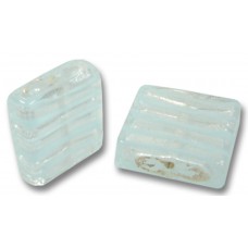 1 Murano Glass Silver Foiled with Aqua Spiral 20mm Spangle Bead 1 Murano Glass Silver Foiled with Aqua Spiral 20mm Spangle Bead