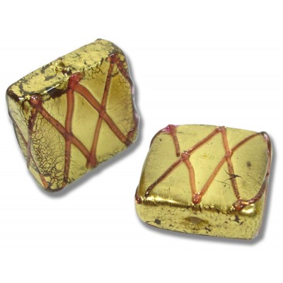 1 Murano Glass Grata Rubino Goldfoil 20mm Spangle Bead 1 Murano Glass Grata Rubino Goldfoil 20mm Spangle Bead