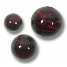 10 Murano Glass Darkest Ruby Silver Foiled 10mm Round Beads