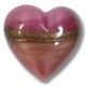 1 20mm Murano Glass Rose Ruby Gold Aventurine Satin Heart
