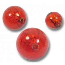 10 Murano Glass Gold Foiled Arancio 10mm Round Beads.