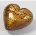 1 Murano Glass Chocolate Amethyst Gold Foiled 30mm Heart 