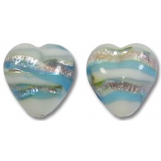 2 Murano Glass Caribbean Rose 12mm Hearts 