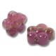 2 Murano Glass Rose Ruby Aventurine Satin 15mm Flower Beads
