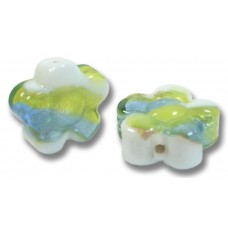 2 Murano Glass Sea Jewel 15mm Flower Beads