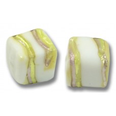2 Murano Glass Berries and Lime 8mm Cube Beads