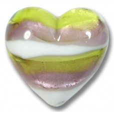 1 Murano Glass Berries and Lime 20mm Heart