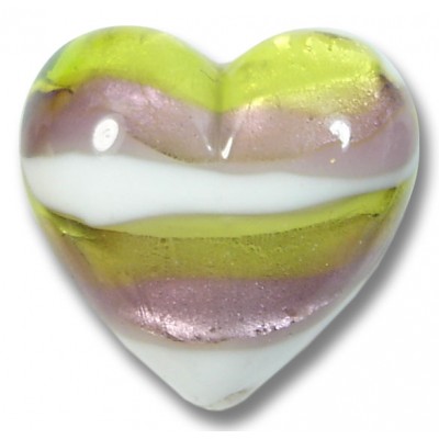 1 Murano Glass Berries and Lime 20mm Heart