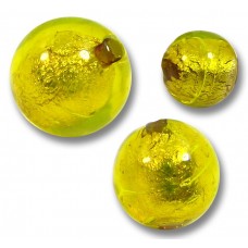 10 Murano Glass Ginger Spice Gold Foiled 6mm Round Beads.