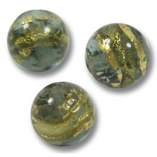 1 Murano Glass 8mm Black Diamond Gold Foiled Band Round Bead 1 Murano Glass 8mm Black Diamond Gold Foiled Band Round Bead