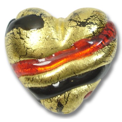 1 Murano Glass Passion 20mm Heart Bead