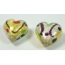 1 Murano Glass Harlequin 18mm Heart Bead