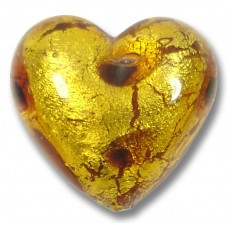 1 Murano Glass Wildcat 20mm Heart Bead 1 Murano Glass Wildcat 20mm Heart Bead