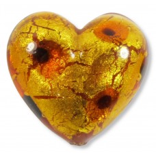 1 Murano Glass Wildcat 20mm Heart Bead