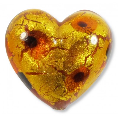 1 Murano Glass Wildcat 20mm Heart Bead