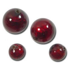 1 Murano Glass Dark Ruby Gold Foiled 12mm Round Bead