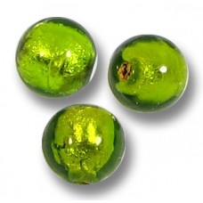 5 Murano Glass Medium Erba Gold Foil 6mm Round Beads 5 Murano Glass Medium Erba Gold Foil 6mm Round Beads