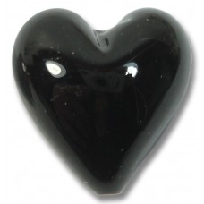 1 Black 20mm Murano Glass Heart