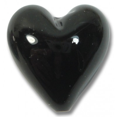 1 Black 20mm Murano Glass Heart