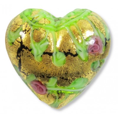 1 Murano Glass Rosetta Vienna 20mm Heart 1 Murano Glass Rosetta Vienna 20mm Heart