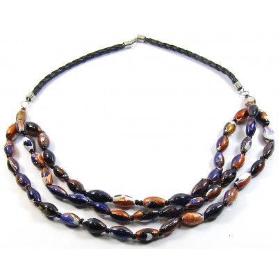 3 Strand Black Multi Wood Bead Necklace 3 Strand Black Multi Wood Bead Necklace