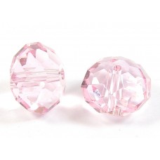 1 Crystal Light Rose 12mm Rondelle Bead