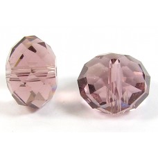 1 Crystal Light Amethyst 12mm Rondelle Bead