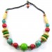 Bright Painted Wood Beads Necklace Bright Painted Wood Beads Necklace
