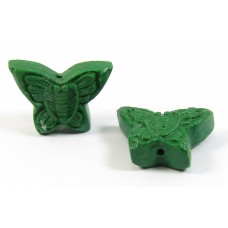10 Green Resin Butterfly Beads