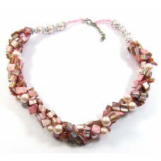 Pink Mother of Pearl Twist Necklace Pink Mother of Pearl Twist Necklace