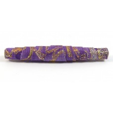 1 Purple Gold Kristal Wick Handmade Batik Wrap Bead