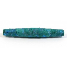 1 Teal Sparkles Kristal Wick Handmade Batik Wrap Bead 1 Teal Sparkles Kristal Wick Handmade Batik Wrap Bead