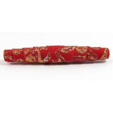 1 Red Gold Kristal Wick Handmade Batik Wrap Bead