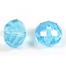 20 Crystal Dark Aquamarine 8mm Rondelle Beads
