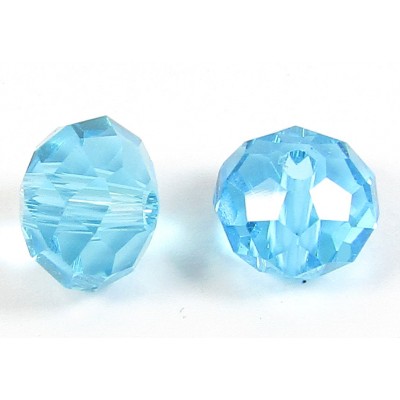 20 Crystal Dark Aquamarine 8mm Rondelle Beads