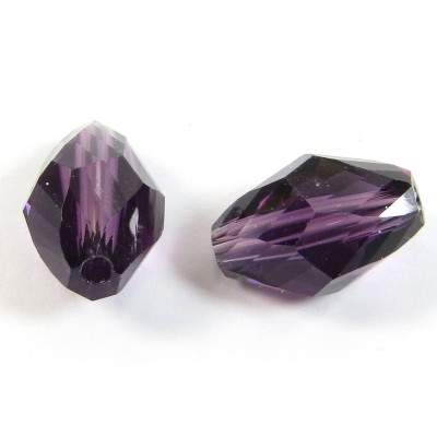 10 Crystal Dark Amethyst 8x11mm Faceted Beads