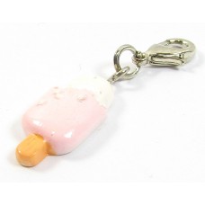 1 Resin Clip On Charm Strawberry Ice Cream
