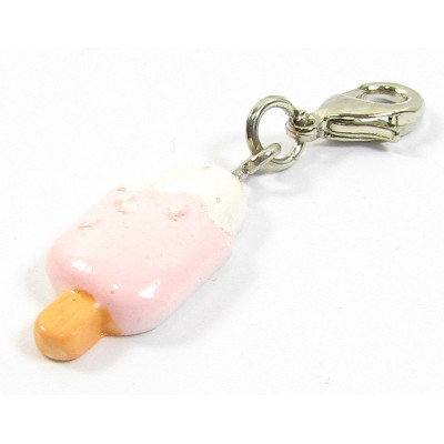 1 Resin Clip On Charm Strawberry Ice Cream
