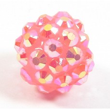 1 Plastic Shamballa Style Bead Dark Pink 1 Plastic Shamballa Style Bead Dark Pink
