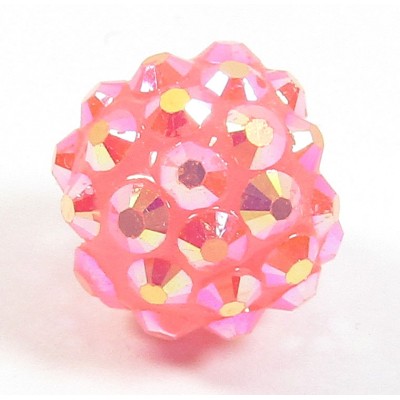 1 Plastic Shamballa Style Bead Dark Pink 1 Plastic Shamballa Style Bead Dark Pink
