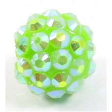 1 Plastic Shamballa Style Bead Mid Green