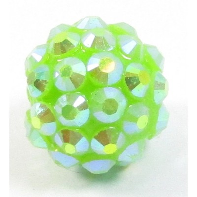 1 Plastic Shamballa Style Bead Mid Green