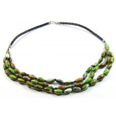 3 Strand Green Multi Wood Bead Necklace 3 Strand Green Multi Wood Bead Necklace