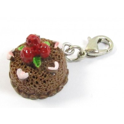 1 Resin Clip On Charm Chocolate Cake