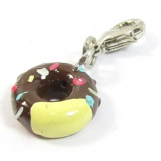 1 Resin Clip On Charm Donut